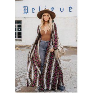 Buddy Love NWT long boho hippi snake skin button front maxi dress size small